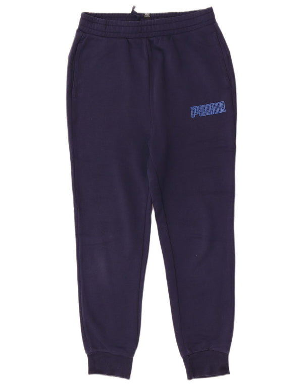 Puma Jungen-Trainingsanzug mit Grafik, Jogginghose, 11–12 Jahre, marineblaue Baumwolle