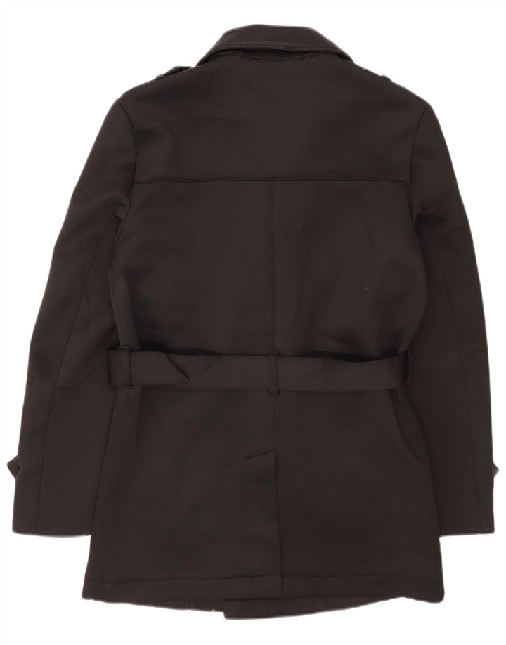 Zara Herren Trenchcoat UK 38 Medium Schwarz Polyester