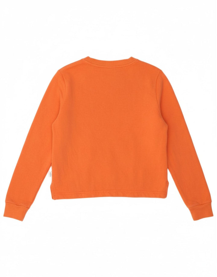 ADIDAS Womens Oversized Sweatshirt Jumper UK 8/10 Small Orange Colourblock