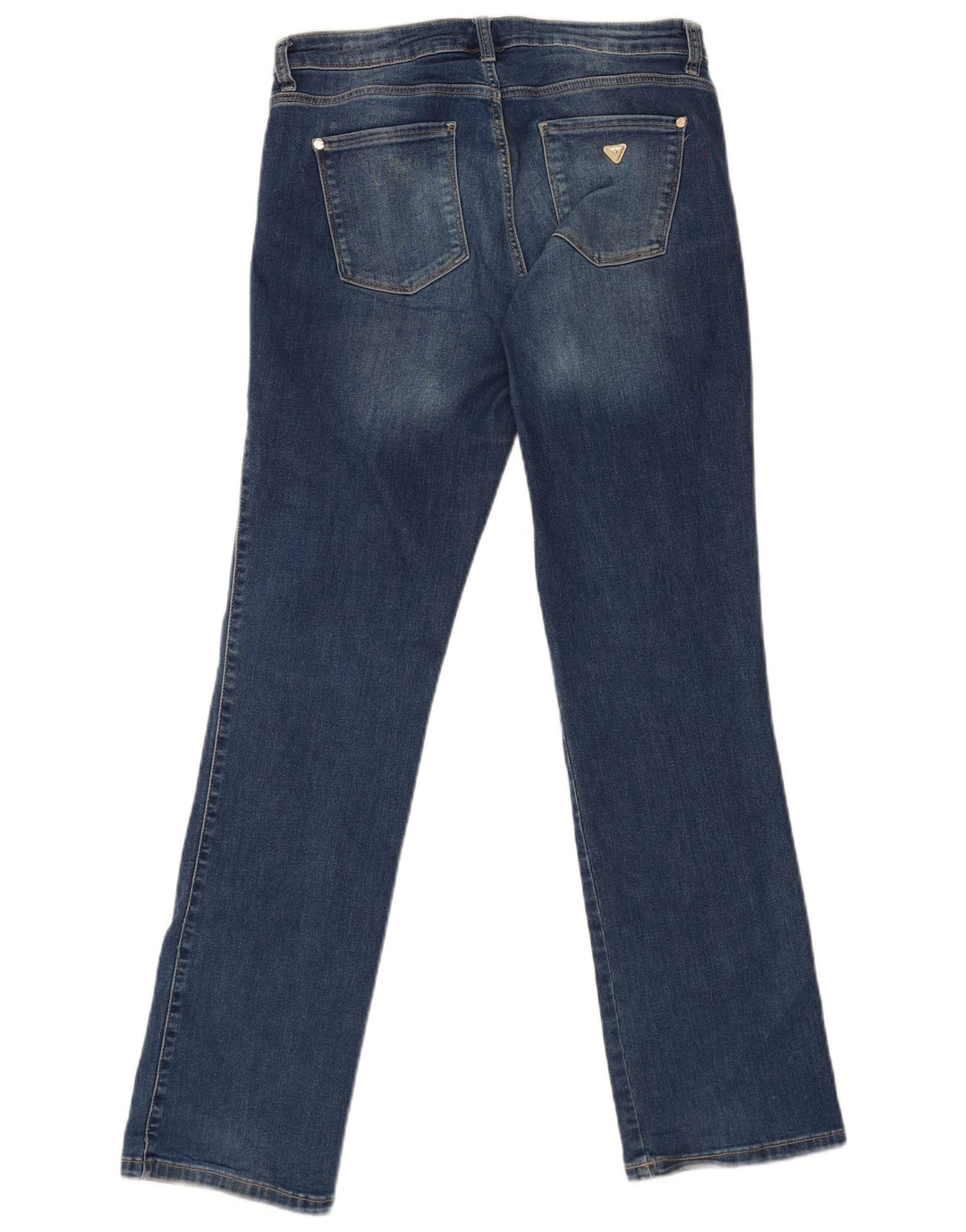 Guess Damen Mid Rise Straight Jeans W31 L31 Blaue Baumwolle