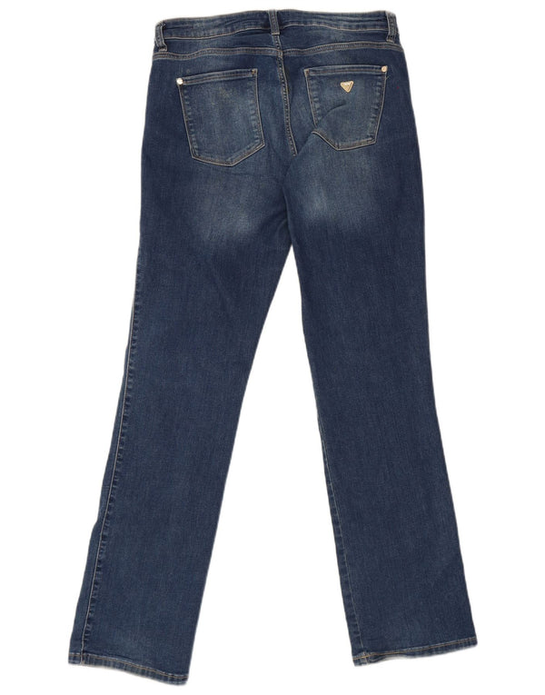 Guess Damen Mid Rise Straight Jeans W31 L31 Blaue Baumwolle