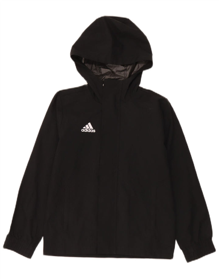Adidas Regenjacke mit Kapuze für Jungen, 7–8 Jahre, schwarzes Polyester