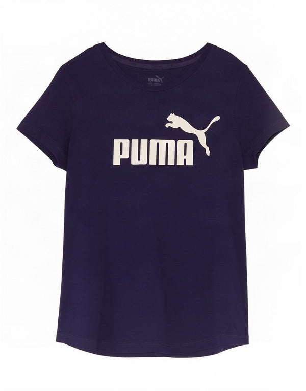 Puma Damen Grafik T-Shirt Top UK 12 Medium Marineblau Baumwolle