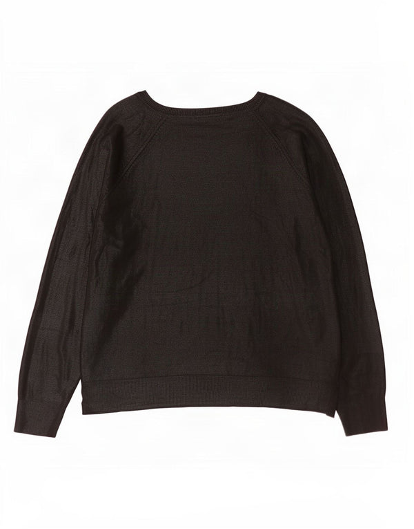Zara Damen Loose Fit Bluse Top UK 18 XL Schwarz Viskose
