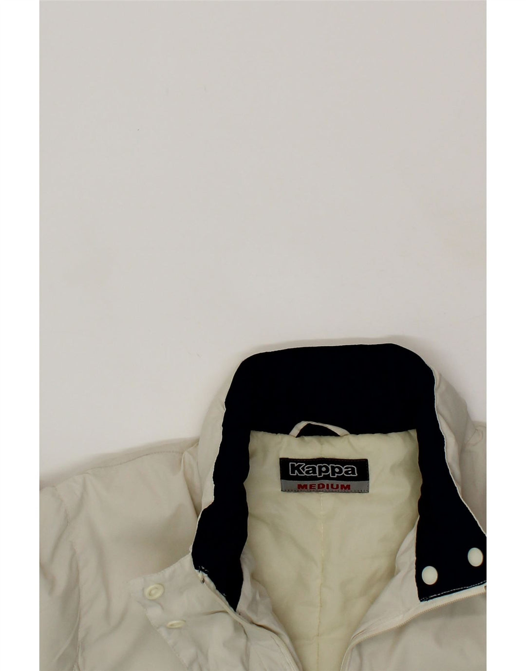 KAPPA Womens Windbreaker Jacket UK 14 Medium Off White Polyester Vintage Kappa and Second-Hand Kappa from Messina Hembry 