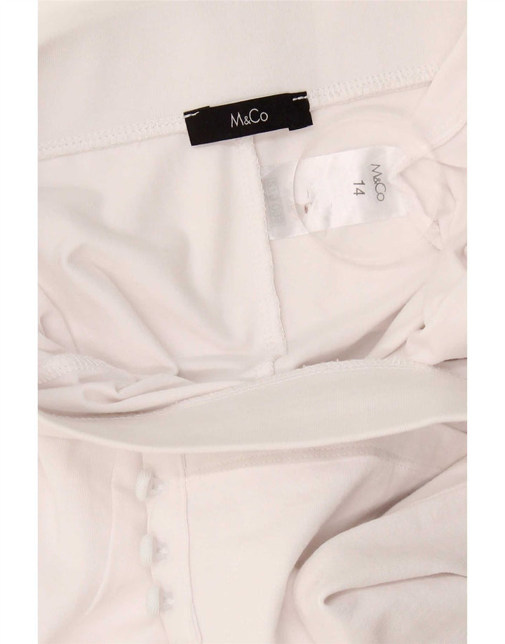 M&Co Damen Capri-Leggings UK 14 Large Weiße Baumwolle