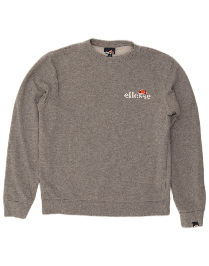 Ellesse Womens Graphic Oversized Sweatshirt Pullover UK 10 Small Grau meliert