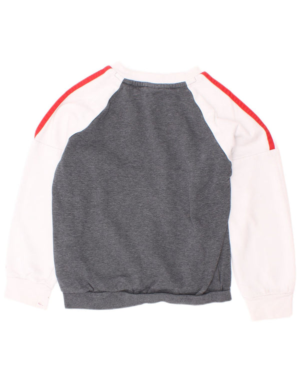 Adidas Jungen Grafik-Sweatshirt-Pullover, 7–8 Jahre, graue Farbblock-Baumwolle