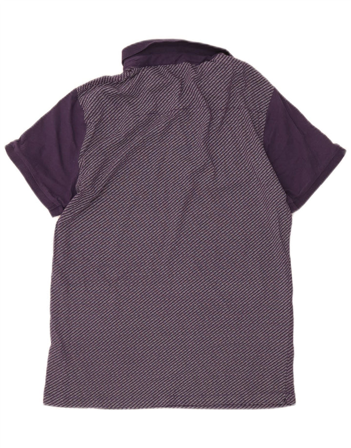 French Connection Herren-Poloshirt, groß, lila, gestreift, Baumwolle
