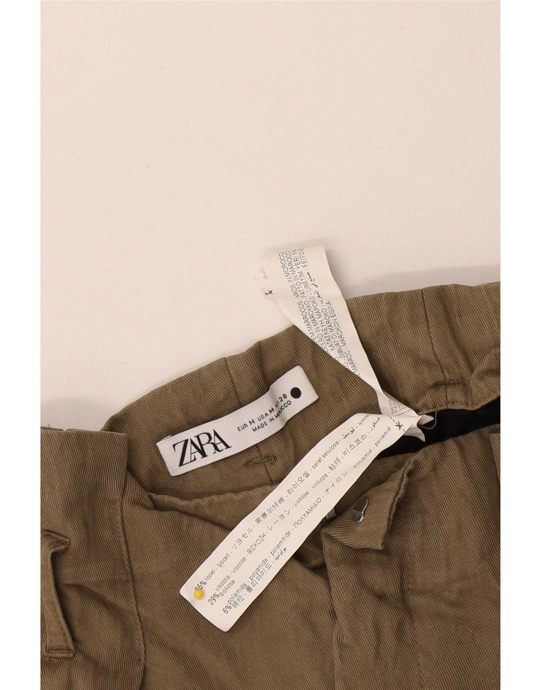 Zara Damen Haremshose Medium W28 L22 Khaki Lyocell