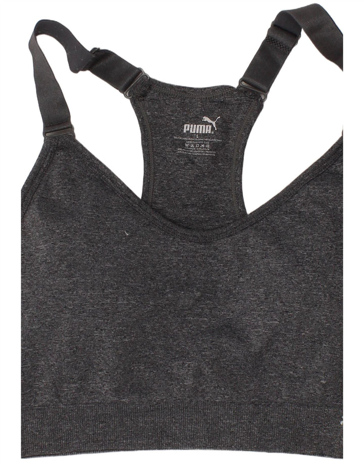 PUMA Womens Sport Bra Vest Top Large Grey Polyester Sports