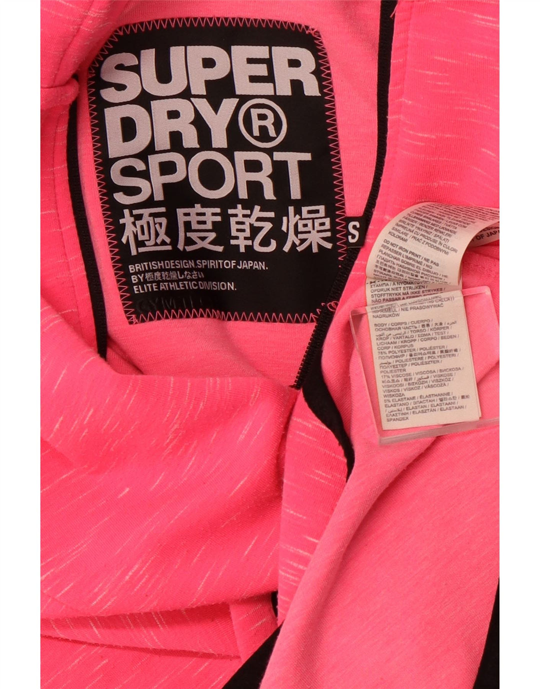 SUPERDRY Damen-Kapuzenpullover mit grafischem Reißverschluss, Gr. 10, klein, rosa meliert