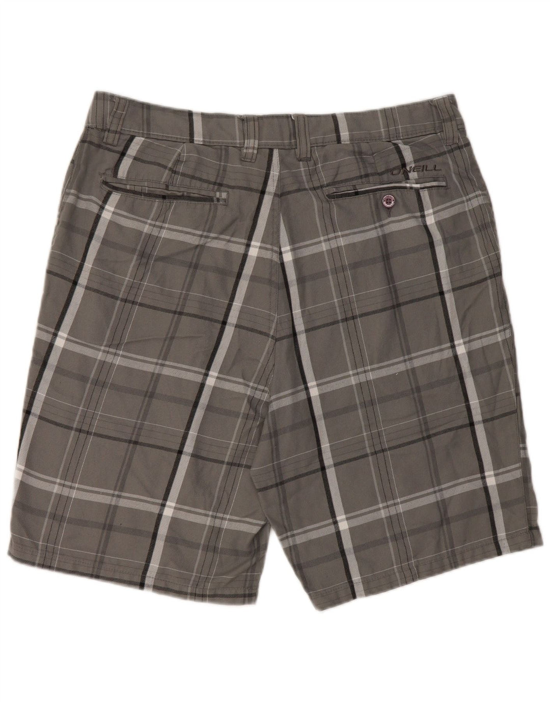 O'Neill Herren-Chinoshorts W36, großes grau kariertes Polyester