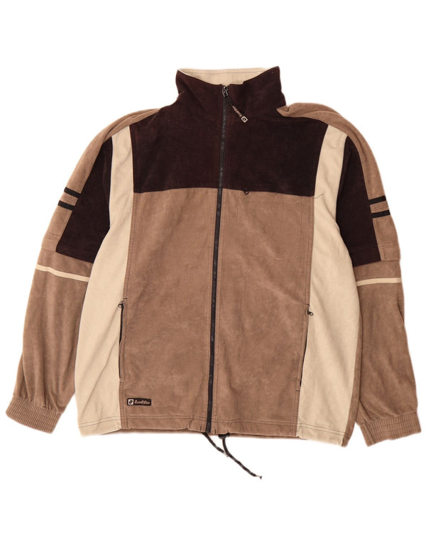 Lotto Herren Fleecejacke UK 42/44 XL Braunes Colourblock-Polyester