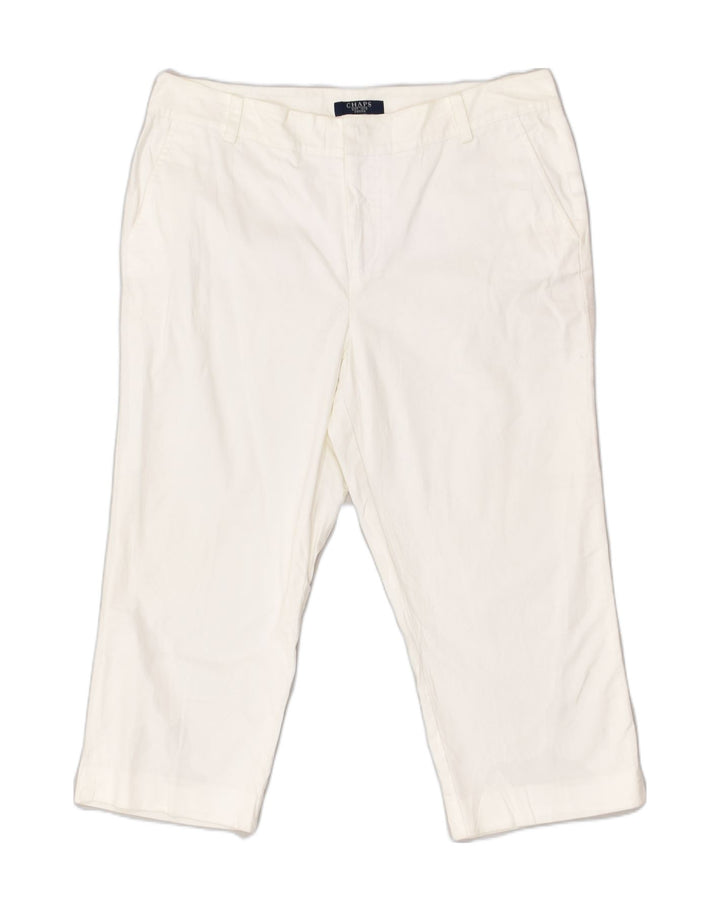 CHAPS Womens Petite Straight Capri Trousers US 10 Large W32 L20 White | Vintage Chaps | Thrift | Second-Hand Chaps | Used Clothing | Messina Hembry 