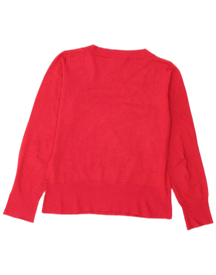 Ellesse Damen-Pullover mit V-Ausschnitt, UK 12, mittelrote Viskose