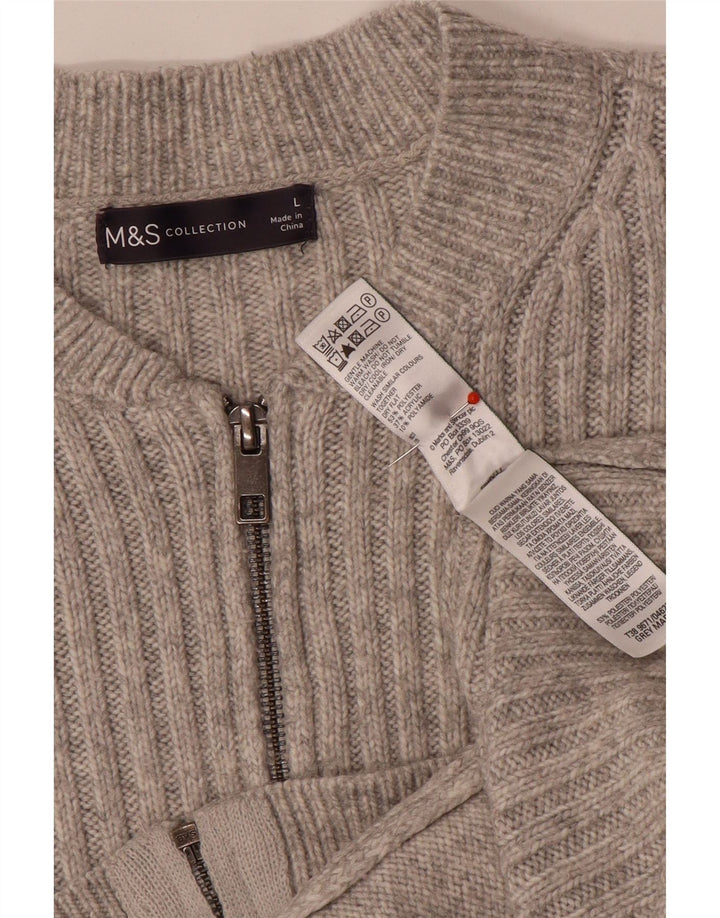 Marks & Spencer Damen-Strickjacke, übergroß, bauchfrei, Gr. 40, Größe L, Grau