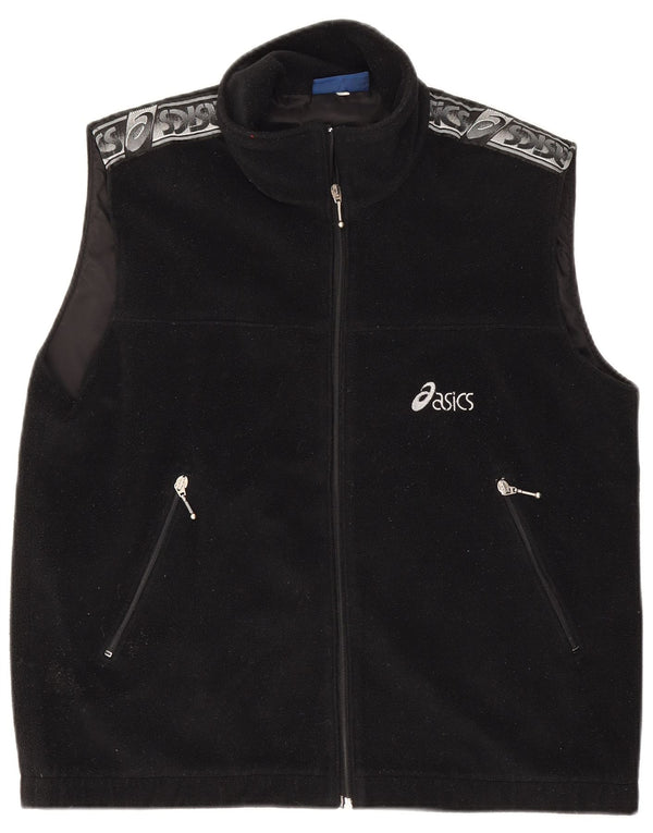 Asics Herren Graphic Fleece Gilet UK 40 Large Schwarz Colourblock