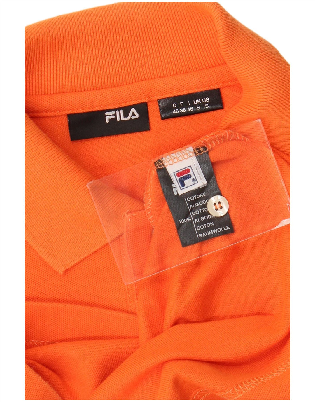 Fila Herren Poloshirt Small Orange Baumwolle
