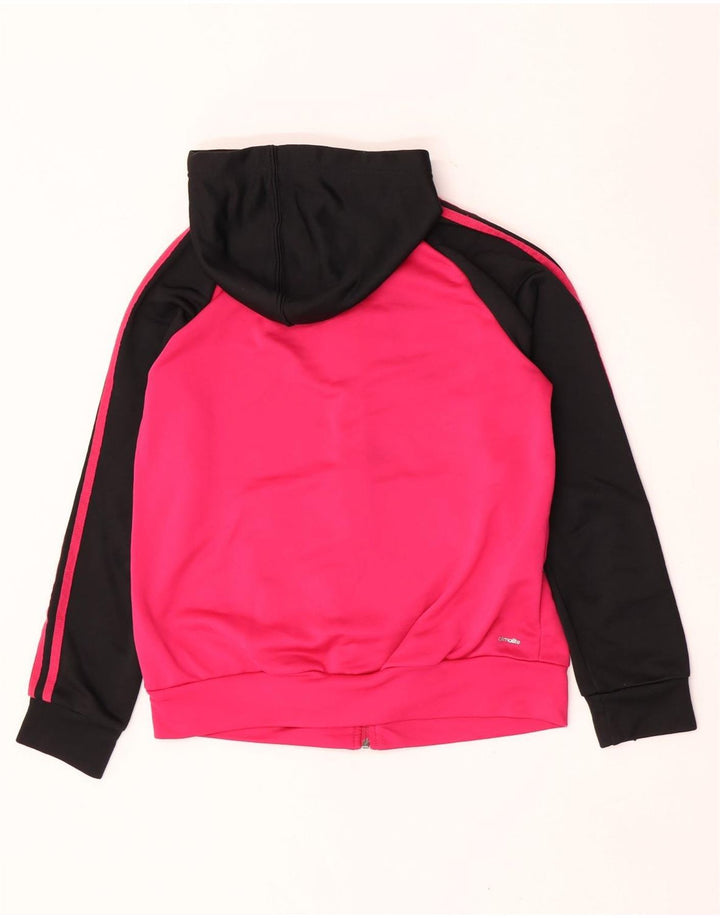 Adidas Damen Zip Hoodie Pullover UK 12/14 Mittelrosa Polyester