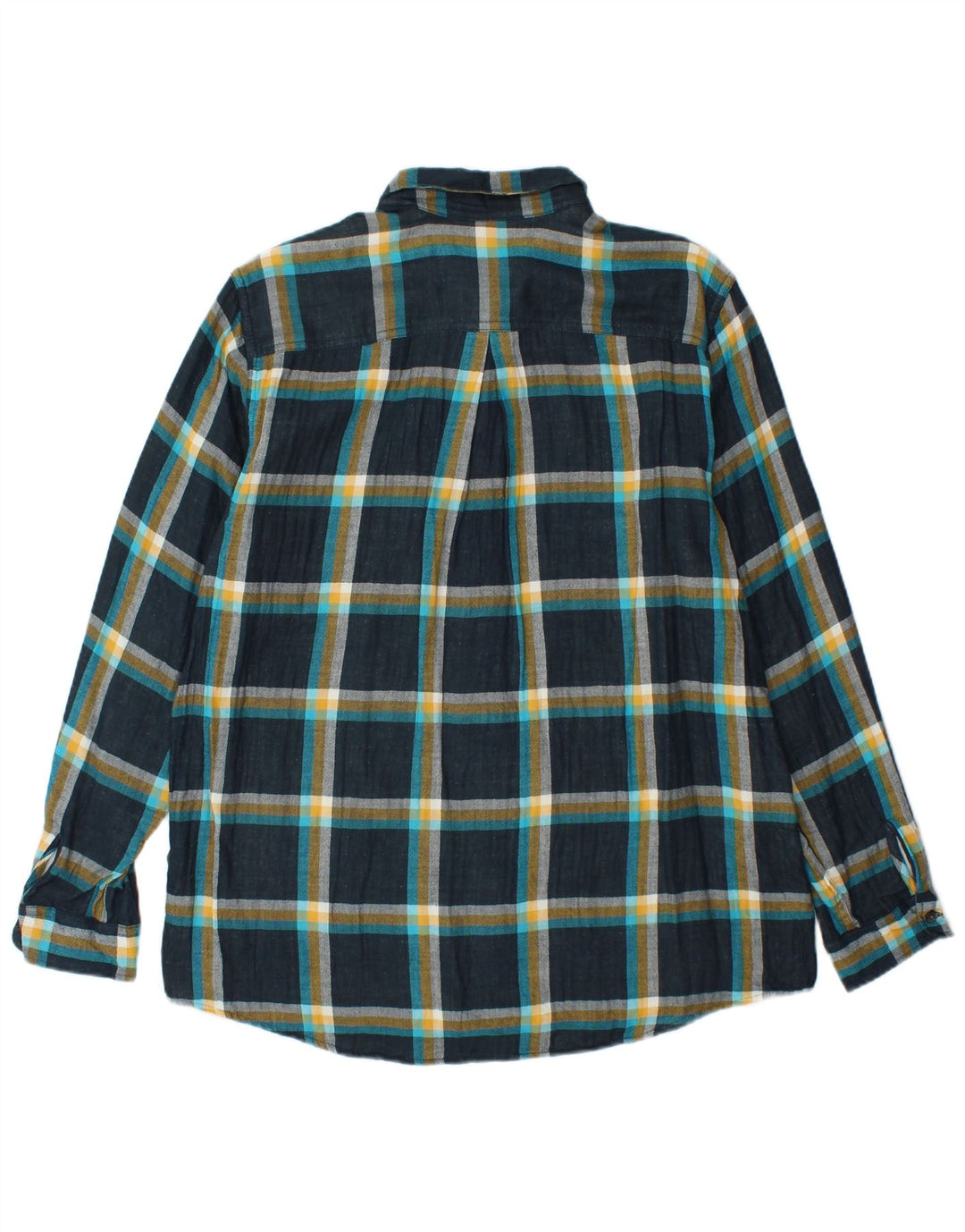 EDDIE BAUER Damen Flanellhemd UK 16 Große marineblau karierte Baumwolle