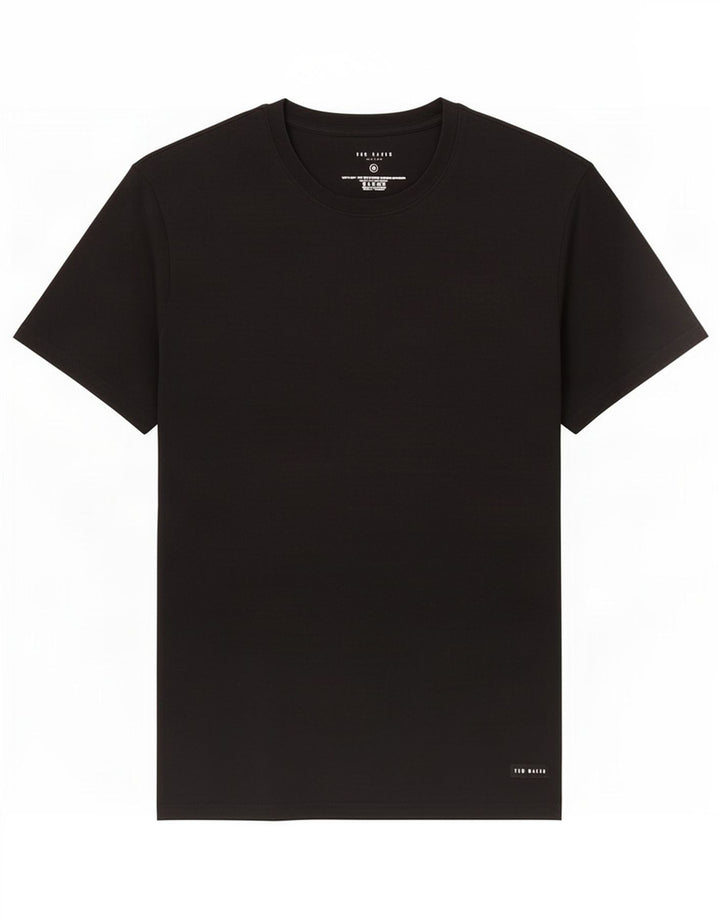 Ted Baker Herren-T-Shirt-Oberteil aus mittelschwarzer Baumwolle