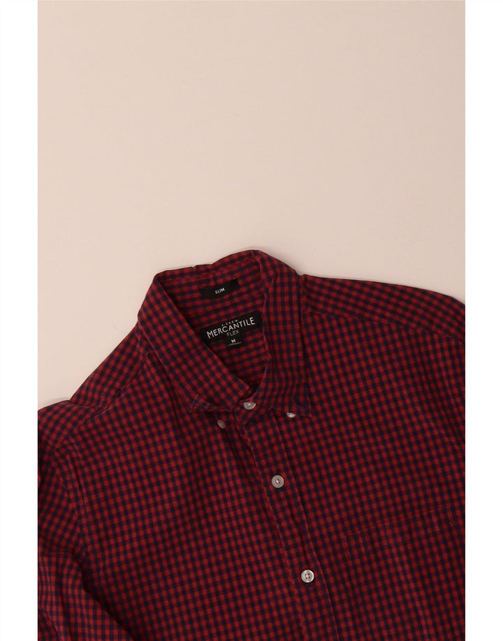 J. CREW Mens Flex Slim Shirt Medium Red Check Cotton Vintage J. Crew and Second-Hand J. Crew from Messina Hembry 