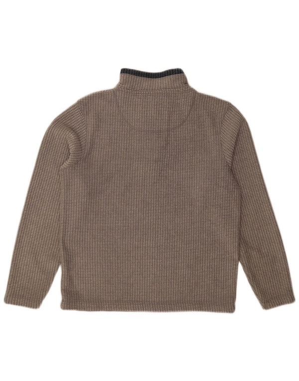 Weird Fish Herren-Fleecepullover mit Reißverschluss am Hals, mittelgraues Polyester