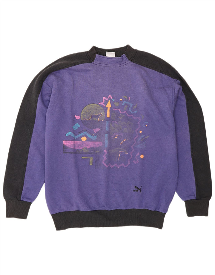 Puma Herren Grafik-Sweatshirt-Pullover, groß, lila, Farbblock