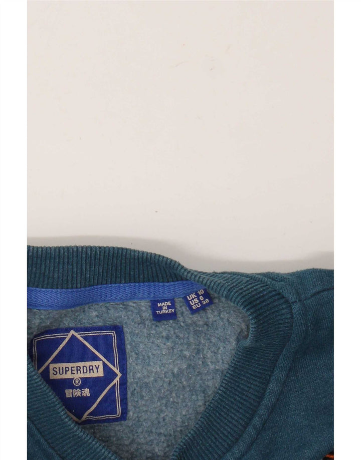 Superdry Damen-Sweatshirt mit Grafik, übergroß, Größe S, Blau, Größe 40, Baumwolle