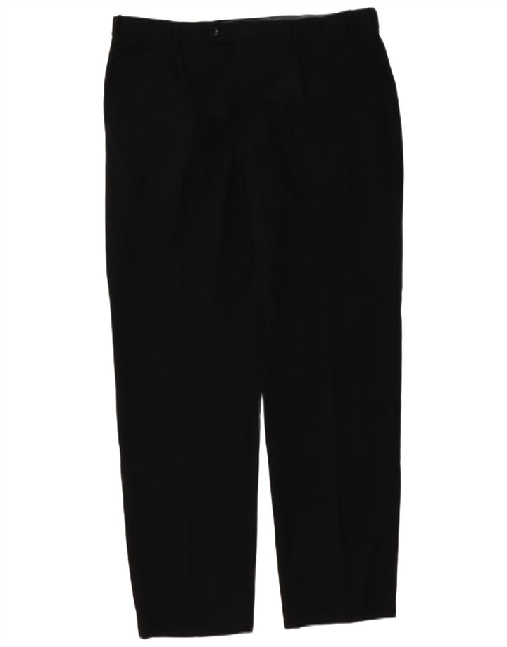 Gerade Herren-Anzughose von Marks & Spencer, W38, L33, Schwarz, Polyester