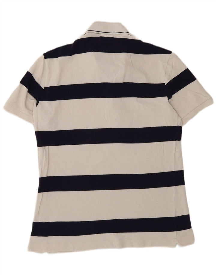 Lacoste Herren-Poloshirt, Größe 3, klein, weiß gestreift