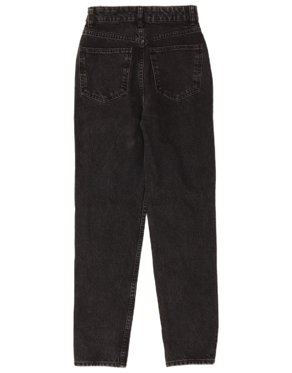 Zara Damen High Rise Tapered Jeans EU 32 2XS W22 L28 Schwarz