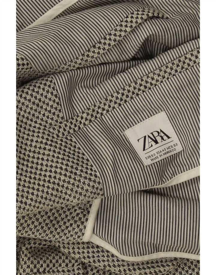 Zara Herren-Blazer mit 2 Knöpfen, EU 50, mittelgraues Polyester