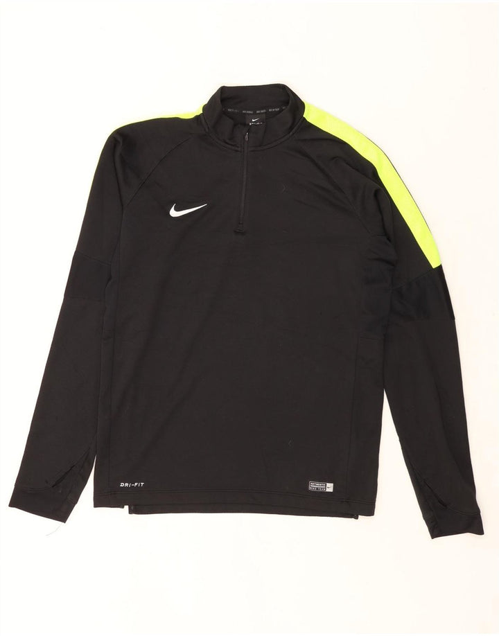 Nike Herren Dri Fit Pullover-Trainingsanzugoberteil mit Reißverschluss, Mittelschwarz, Farbblock