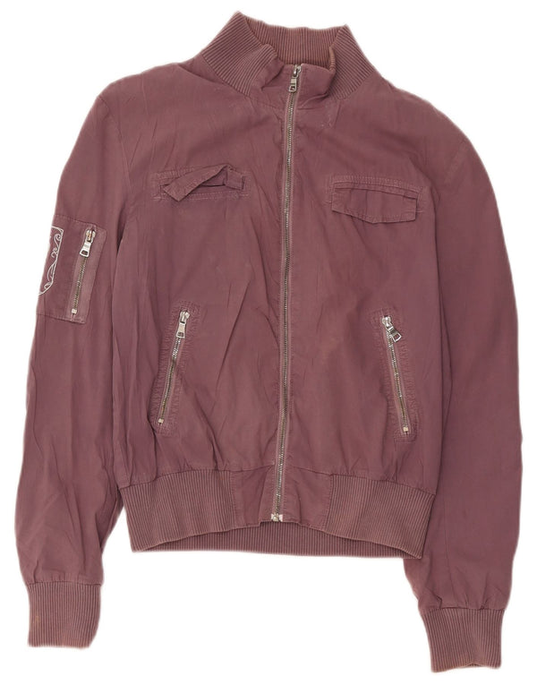 Papeete Damen-Utility-Jacke UK 12 Medium Burgund Baumwolle