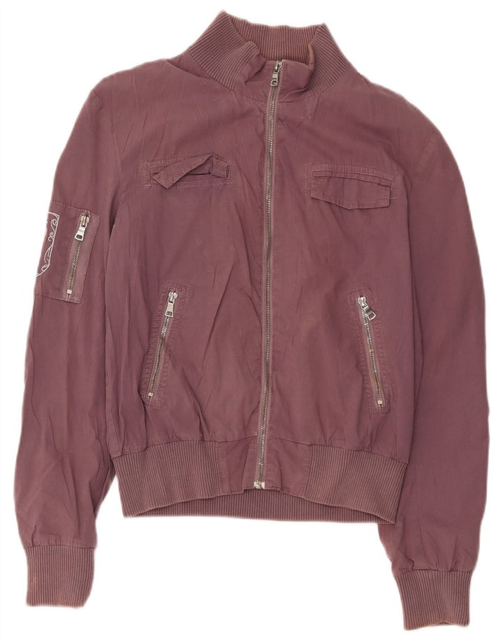 Papeete Damen-Utility-Jacke UK 12 Medium Burgund Baumwolle