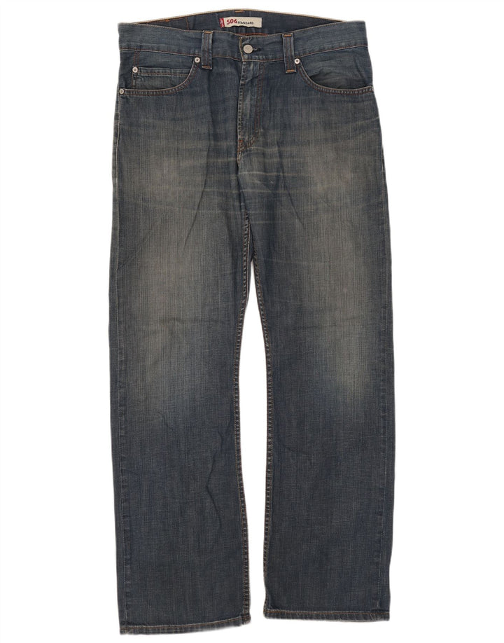 Levi's Herren 506 Straight Jeans W34 L32 Blaue Baumwolle