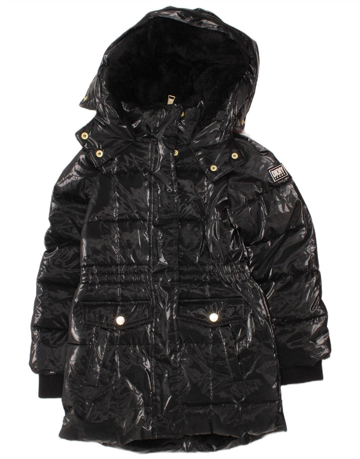 Dkny Wattierter Mantel mit Kapuze für Mädchen, 3–4 Jahre, schwarzes Polyamid