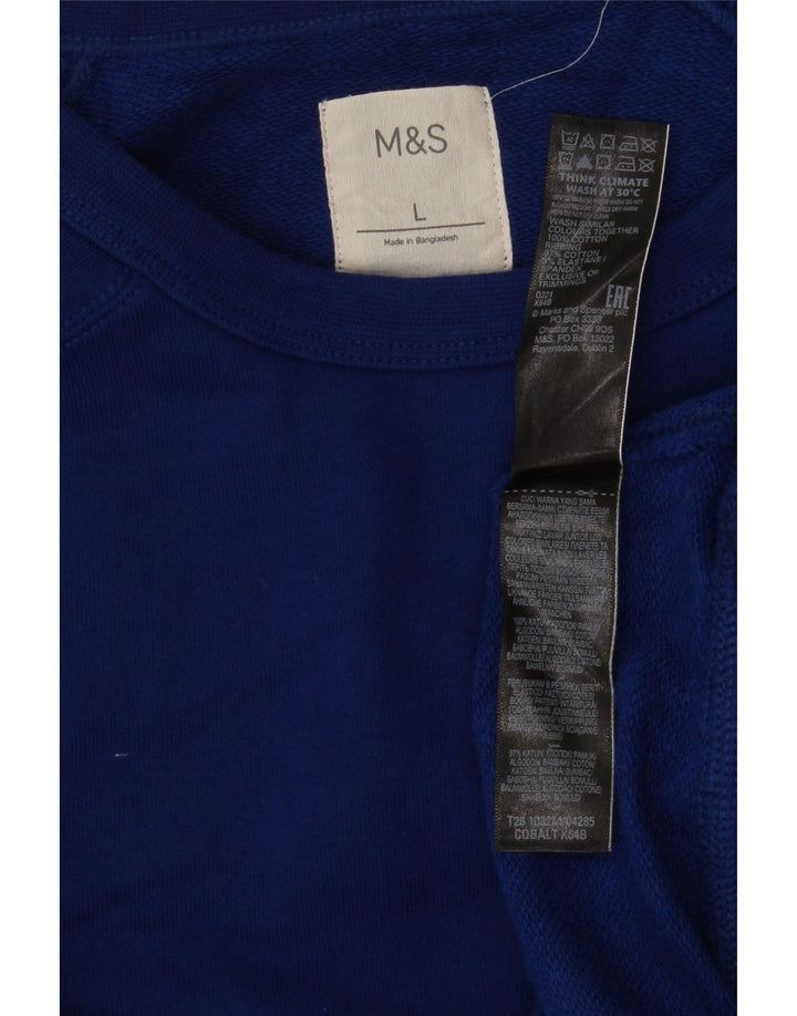 Marks & Spencer Herren-Sweatshirt, Pullover, Größe L, Blau, Baumwolle