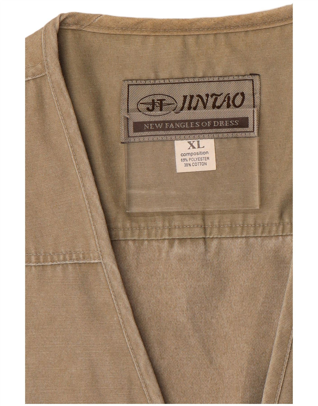Jintao Herren Utility Gilet UK 42 XL Khaki Polyester
