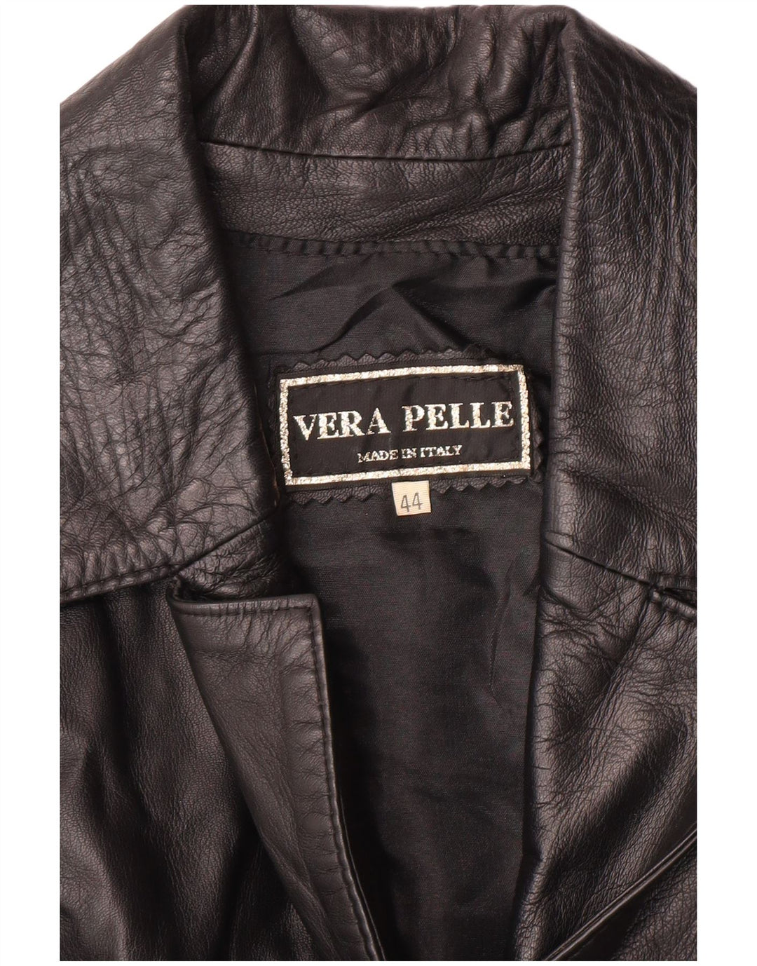 VINTAGE Damen Lederweste IT 44 Mittelschwarzes Leder