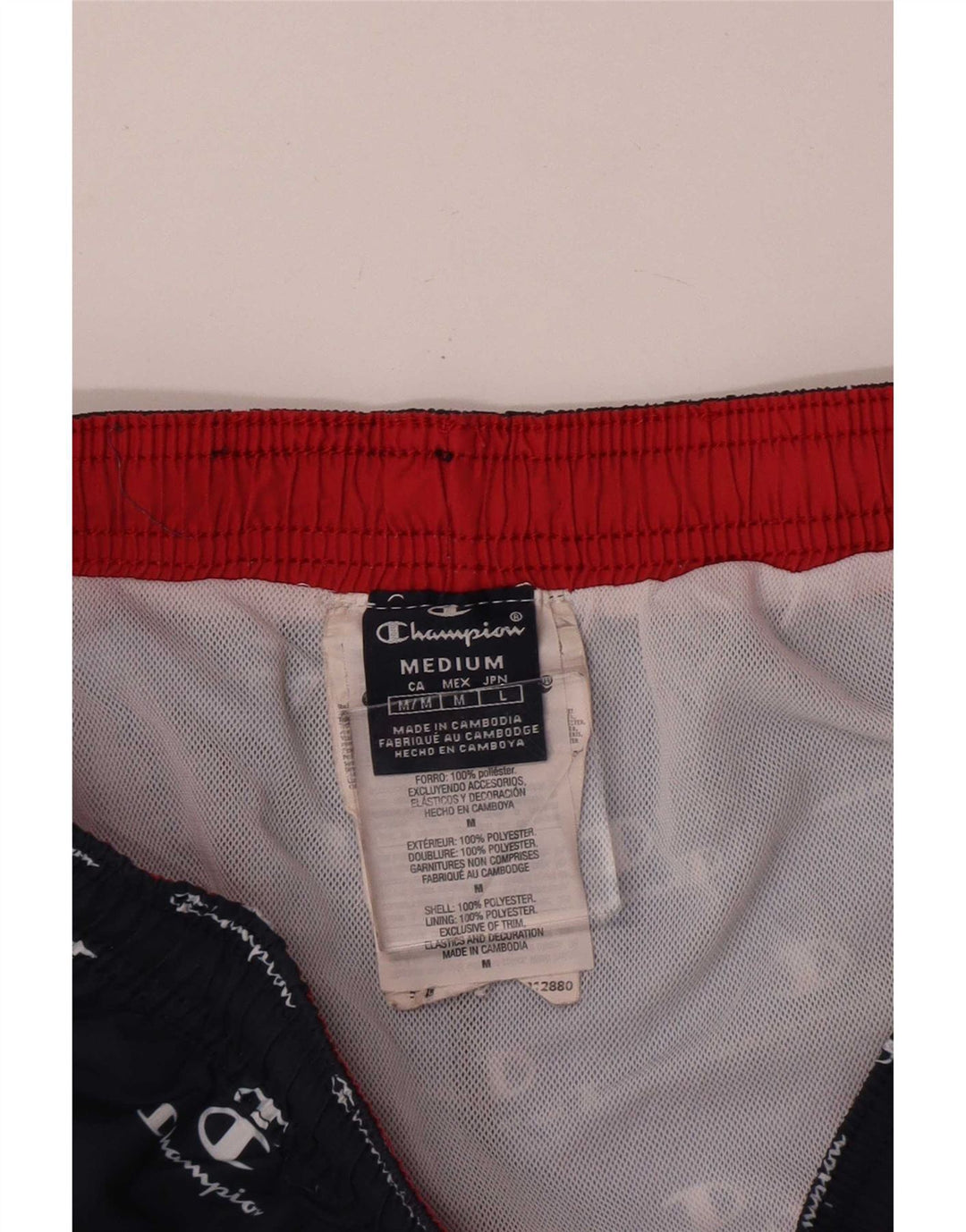 Champion Herren-Badeshorts mit Grafik, mittelgroß, Marineblau, Polyester