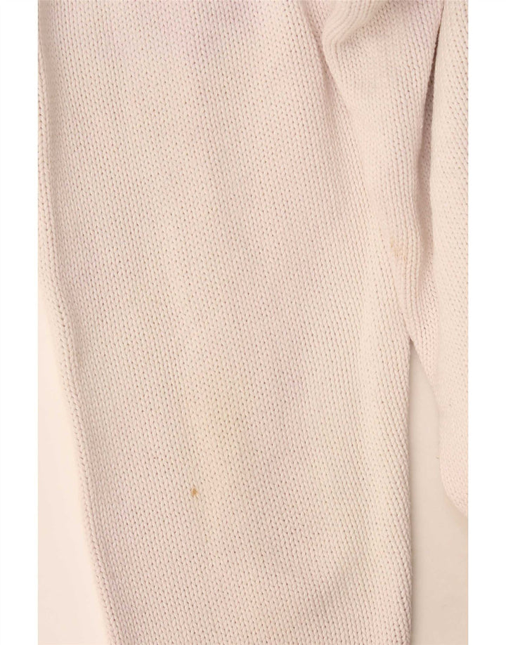 Zara Herren-Pullover mit Schalkragen, mittelgroß, gebrochenes Weiß