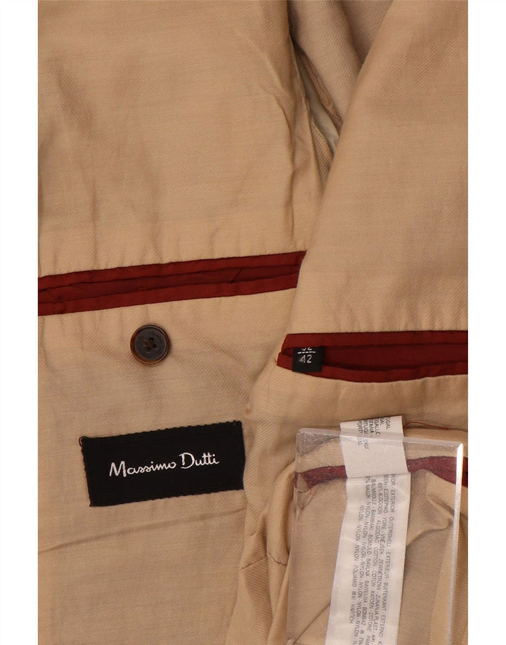 Massimo Dutti Herren-Blazer mit 3 Knöpfen, EU 52, große braune Baumwolle