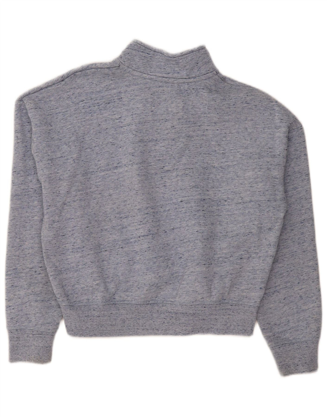 SUPERDRY Damen-Sweatshirtpullover mit Reißverschluss am Hals, UK 12, mittelblau meliert