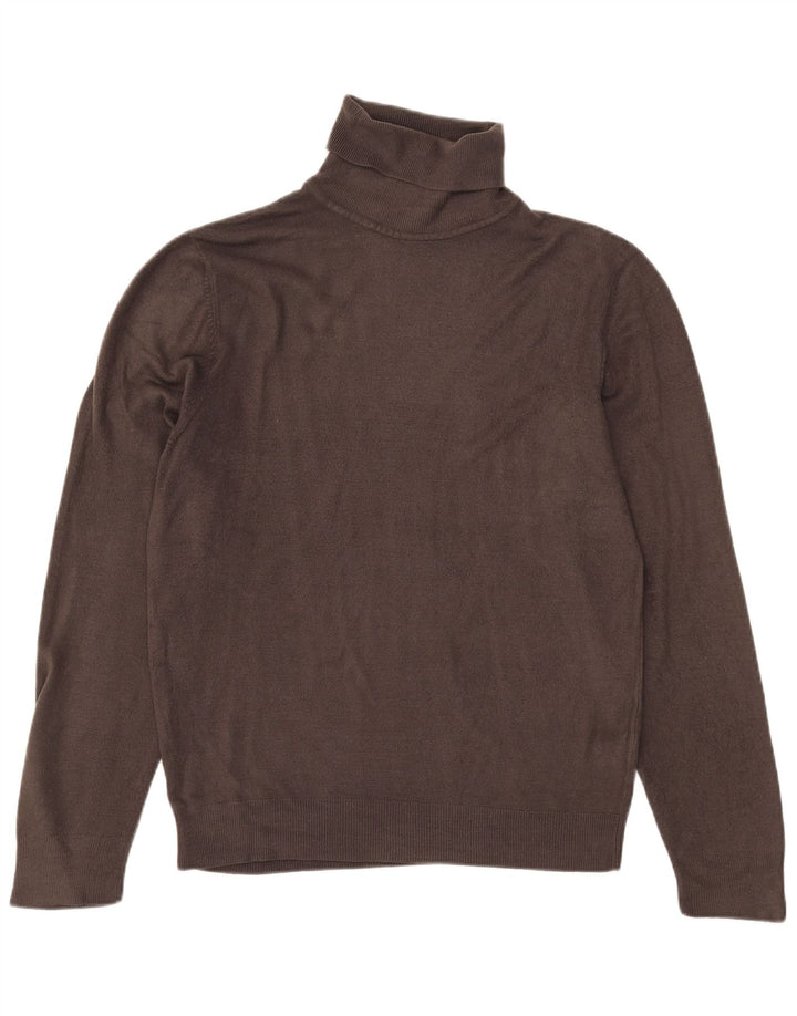 Marks & Spencer Herren-Pullover mit Rollkragen, mittelgraues Acryl