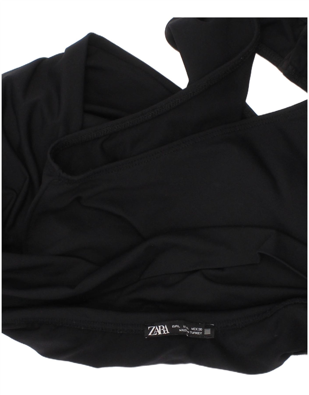 Trägerlose Damen-Bademode von Zara, groß, aus schwarzem Polyamid