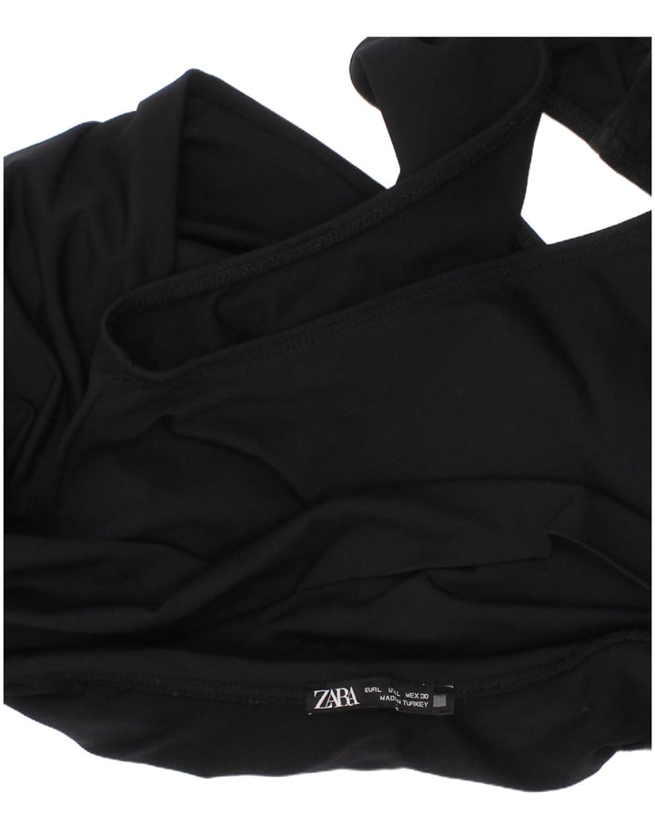 Trägerlose Damen-Bademode von Zara, groß, aus schwarzem Polyamid