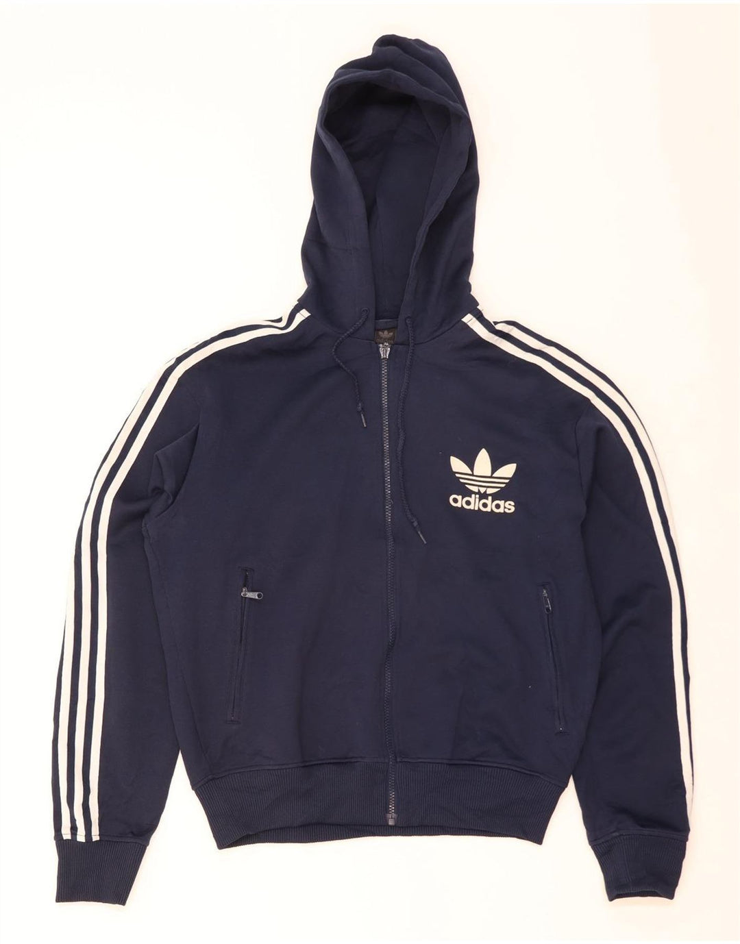 ADIDAS Herren-Trainingsanzug-Top-Jacke, mittelgroß, marineblau, Polyester
